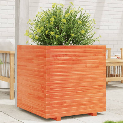 vidaXL Jardinière cire marron 70x70x72 cm bois de pin massif