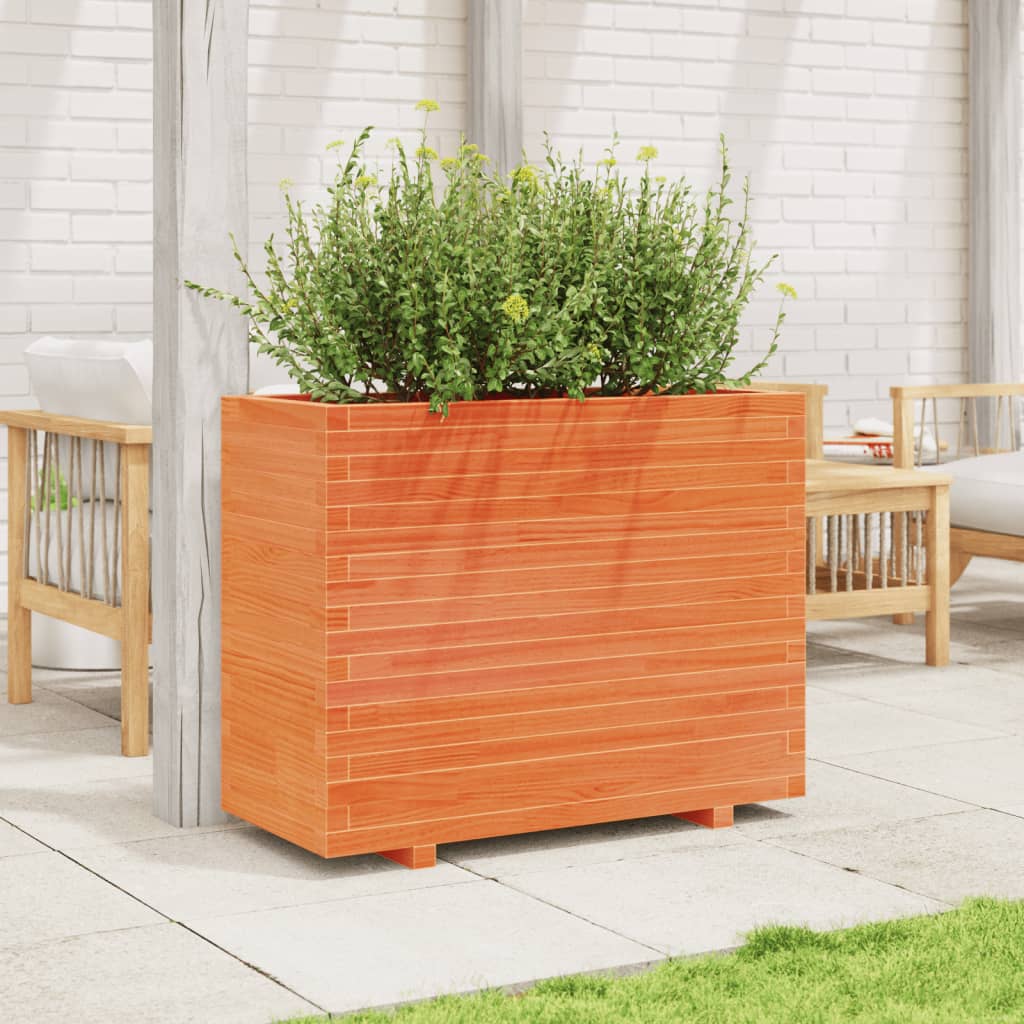 vidaXL Jardinière cire marron 90x40x72 cm bois de pin massif