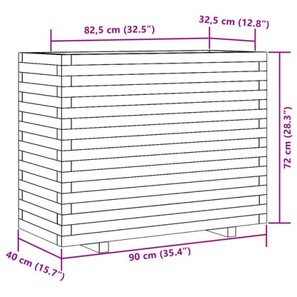 vidaXL Jardinière cire marron 90x40x72 cm bois de pin massif