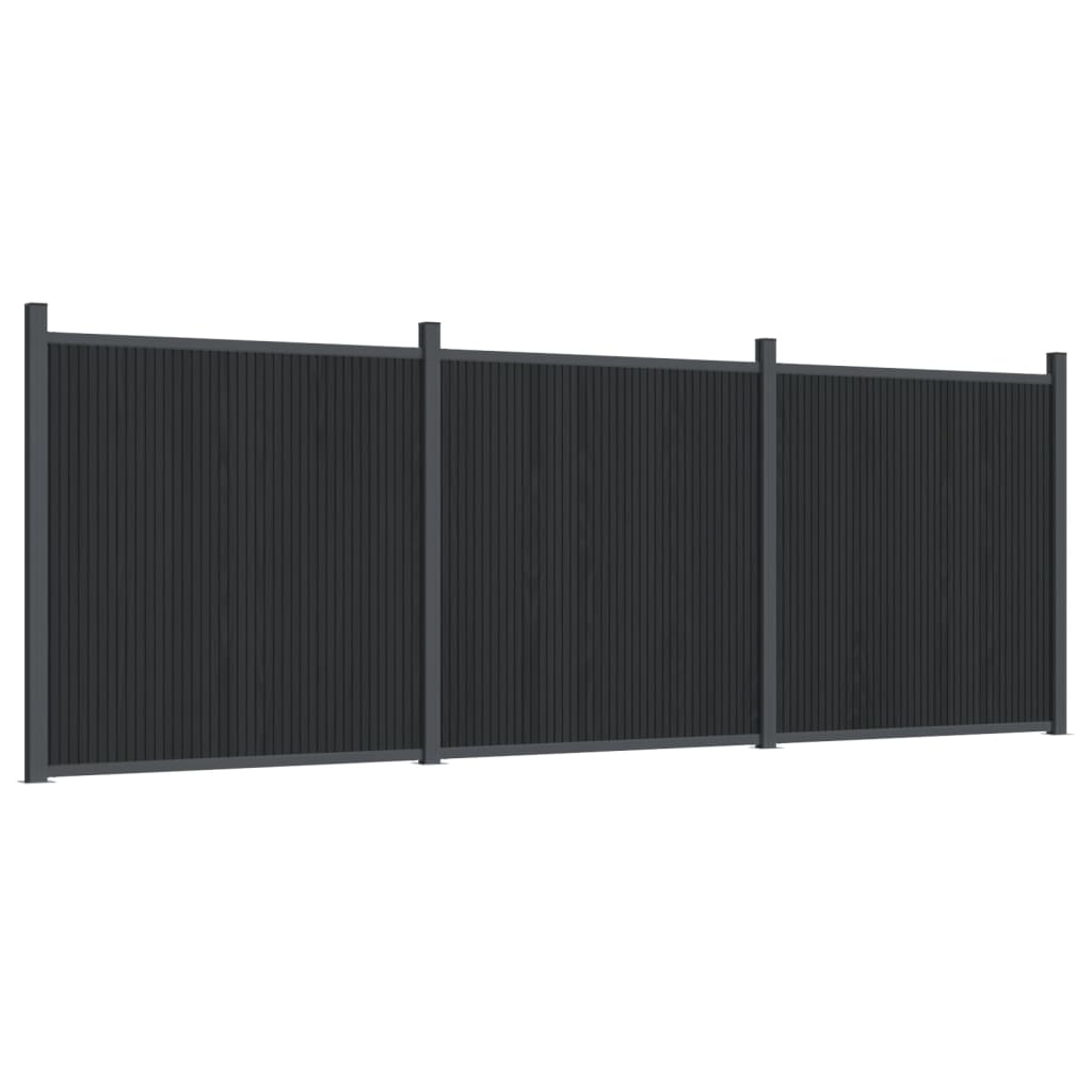 vidaXL Panneau de clôture gris 526x186 cm WPC