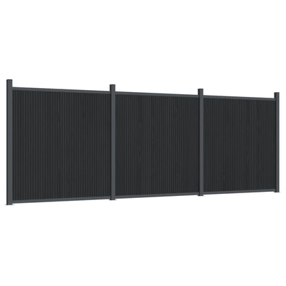 vidaXL Panneau de clôture gris 526x186 cm WPC