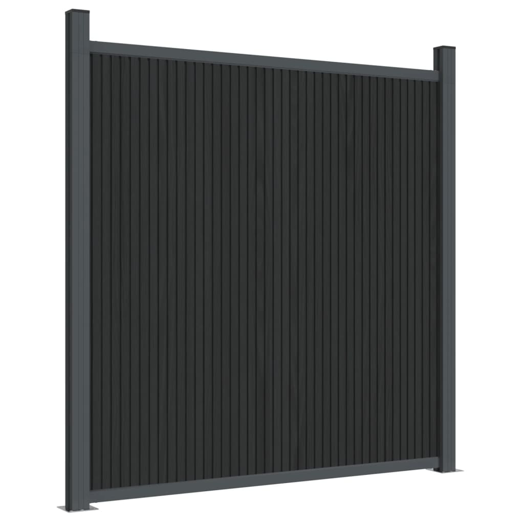 vidaXL Panneau de clôture gris 526x186 cm WPC