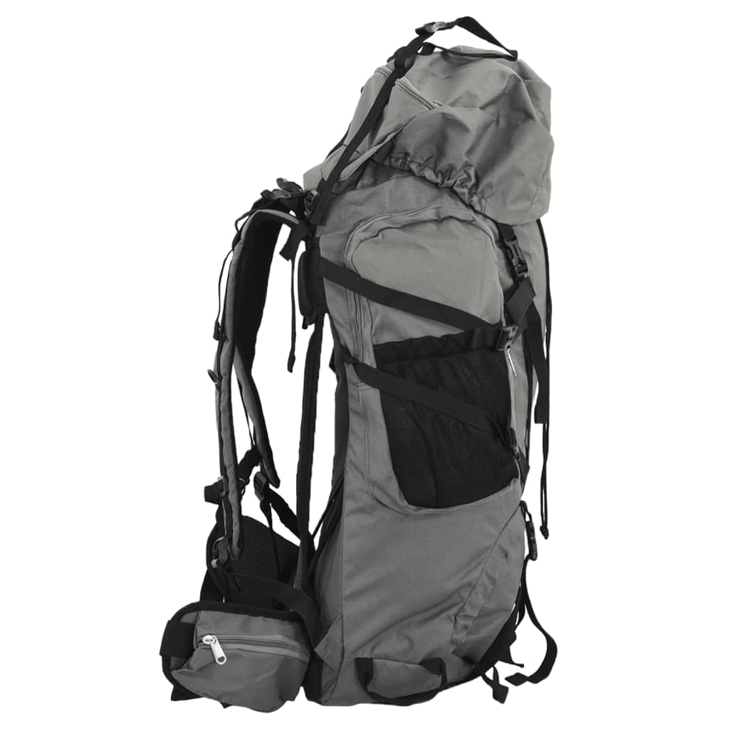 vidaXL Sac à dos de randonnée gris 80 L tissu oxford