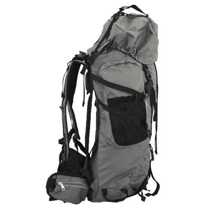 vidaXL Sac à dos de randonnée gris 80 L tissu oxford