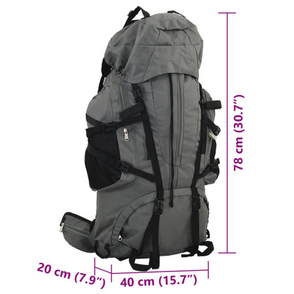 vidaXL Sac à dos de randonnée gris 80 L tissu oxford