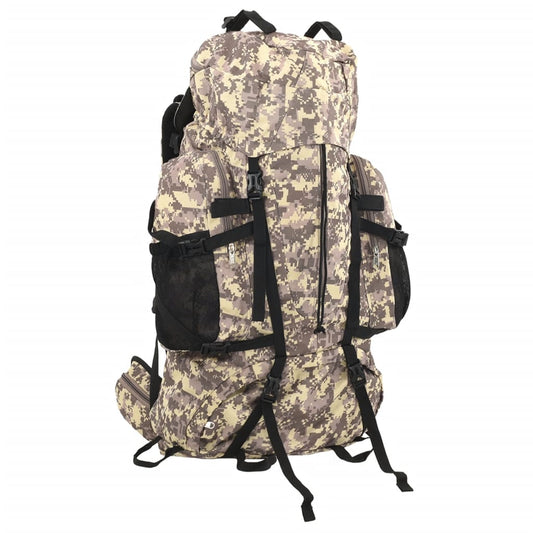 vidaXL Sac à dos de randonnée marron camouflage 80 L tissu oxford