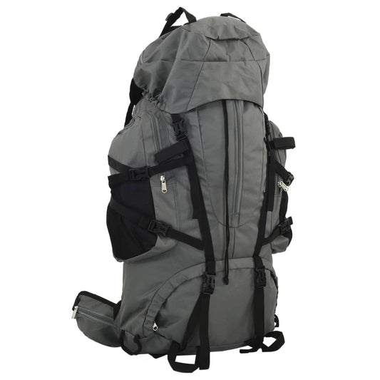 vidaXL Sac à dos de randonnée gris 100 L tissu oxford