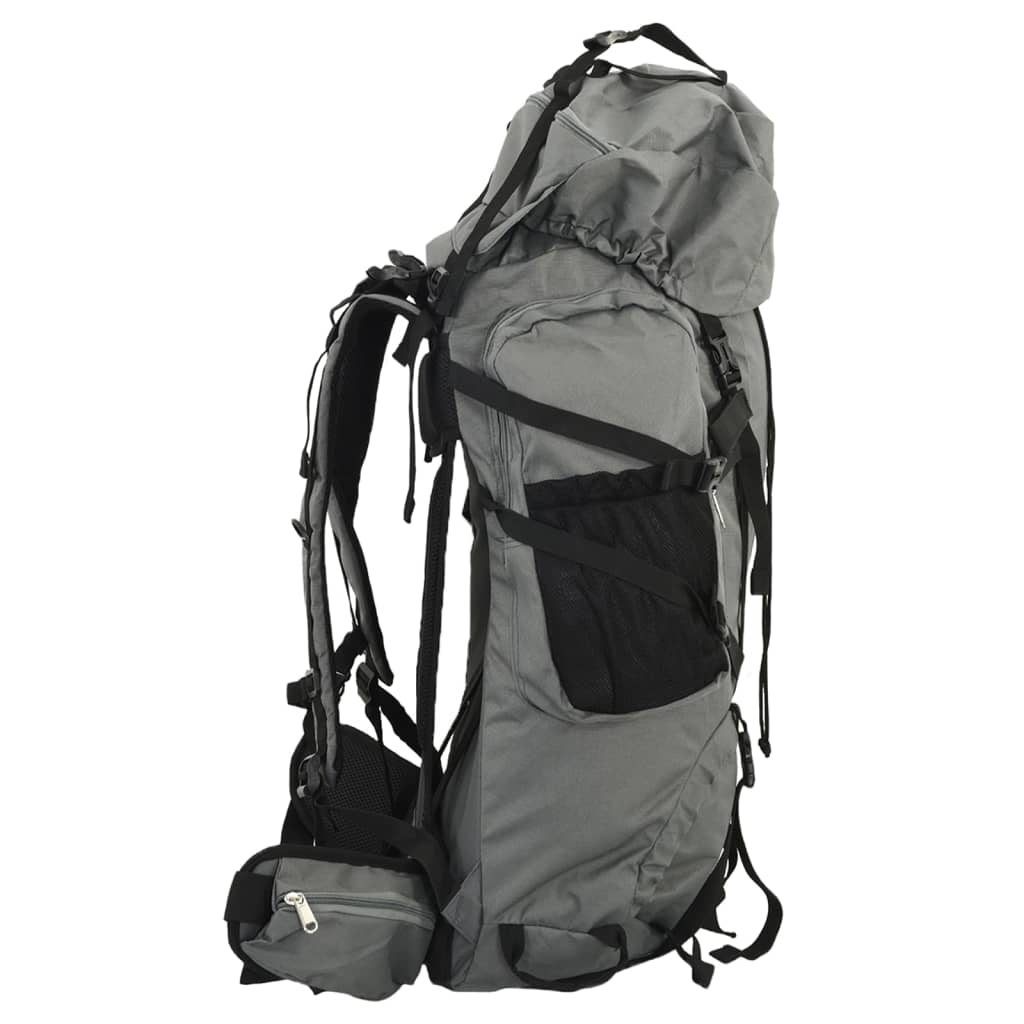 vidaXL Sac à dos de randonnée gris 100 L tissu oxford
