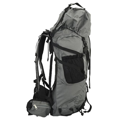 vidaXL Sac à dos de randonnée gris 100 L tissu oxford