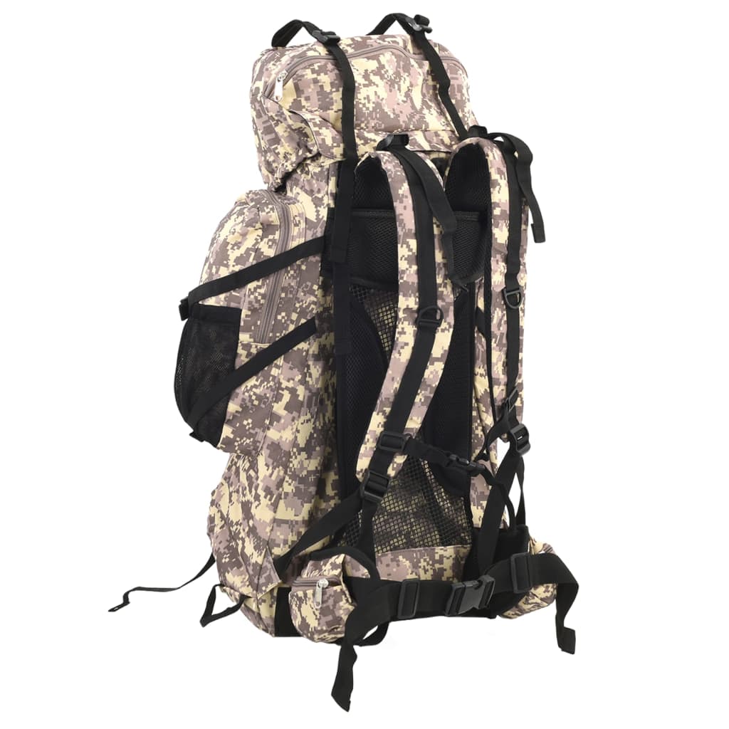vidaXL Sac à dos de randonnée marron camouflage 100 L tissu oxford