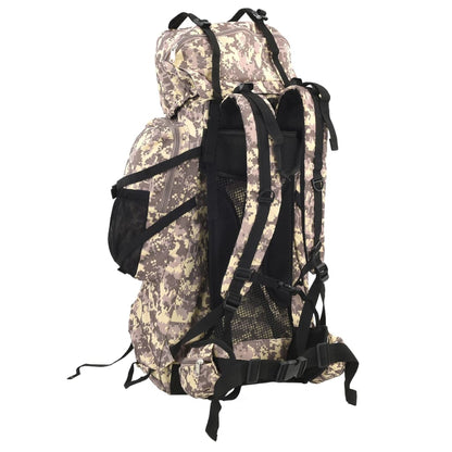 vidaXL Sac à dos de randonnée marron camouflage 100 L tissu oxford