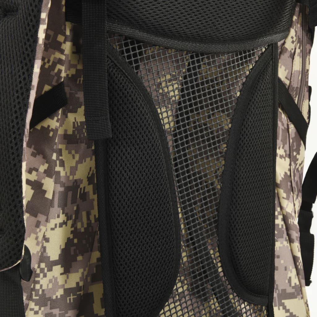 vidaXL Sac à dos de randonnée marron camouflage 100 L tissu oxford