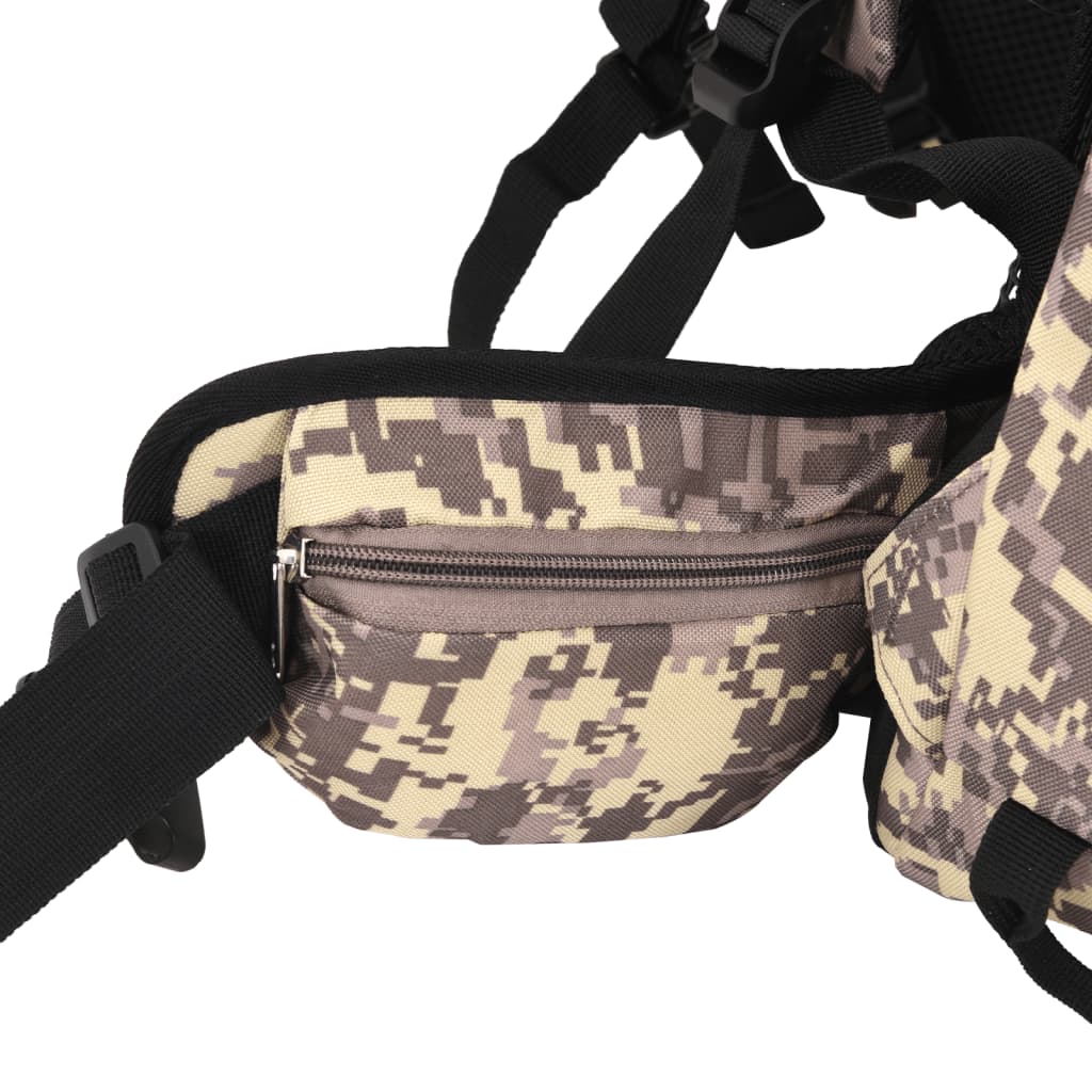vidaXL Sac à dos de randonnée marron camouflage 100 L tissu oxford