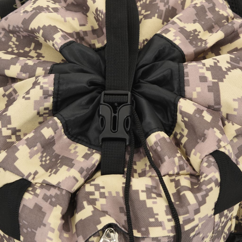 vidaXL Sac à dos de randonnée marron camouflage 100 L tissu oxford