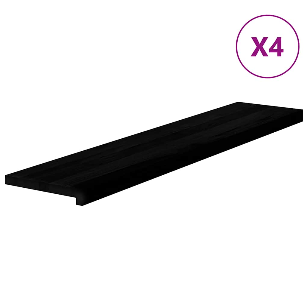 vidaXL Marches d'escalier 4 pcs marron foncé 120x30x2 cm chêne massif