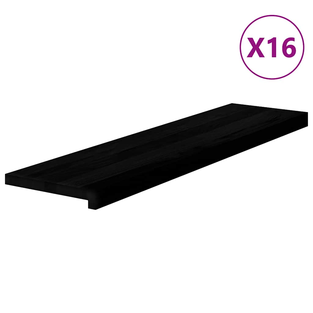 vidaXL Marches d'escalier 16 pcs marron foncé 100x25x2 cm chêne massif