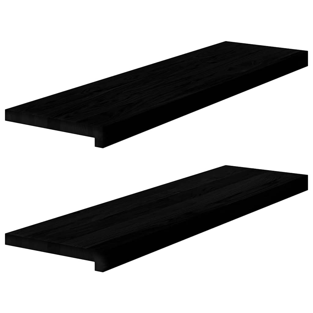 vidaXL Marches d'escalier 2 pcs marron foncé 90x25x2 cm chêne massif