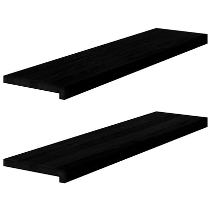 vidaXL Marches d'escalier 2 pcs marron foncé 100x25x2 cm chêne massif