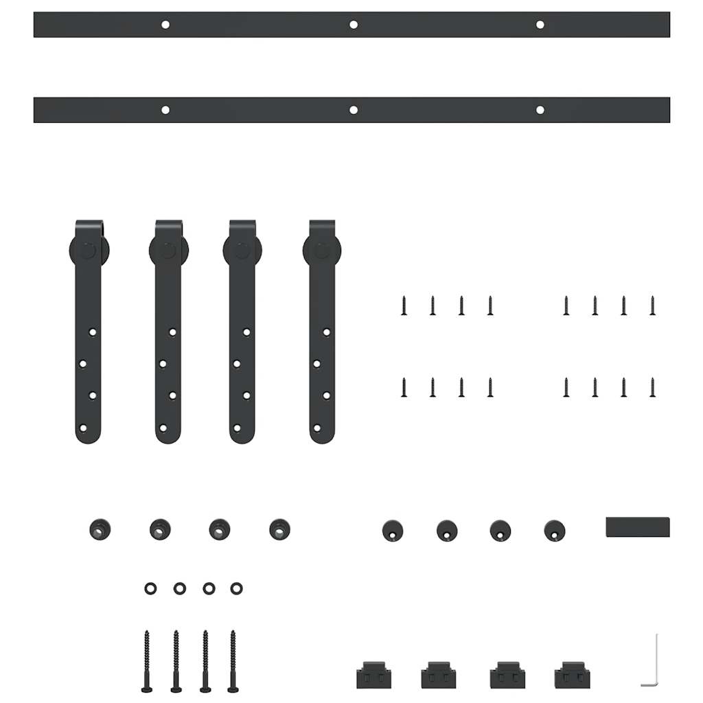vidaXL Kit de porte d'armoire coulissante 122 cm acier au carbone