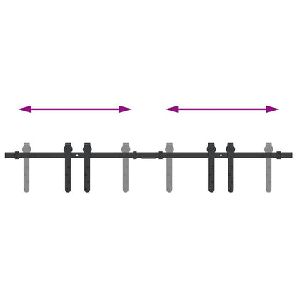 vidaXL Kit de porte d'armoire coulissante 122 cm acier au carbone