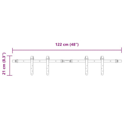 vidaXL Kit de porte d'armoire coulissante 122 cm acier au carbone