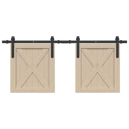 vidaXL Kit de porte d'armoire coulissante 122 cm acier au carbone