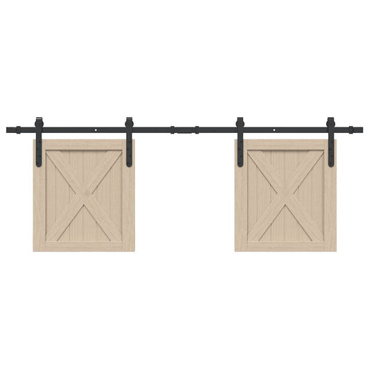 vidaXL Kit de porte d'armoire coulissante 152,5 cm acier au carbone