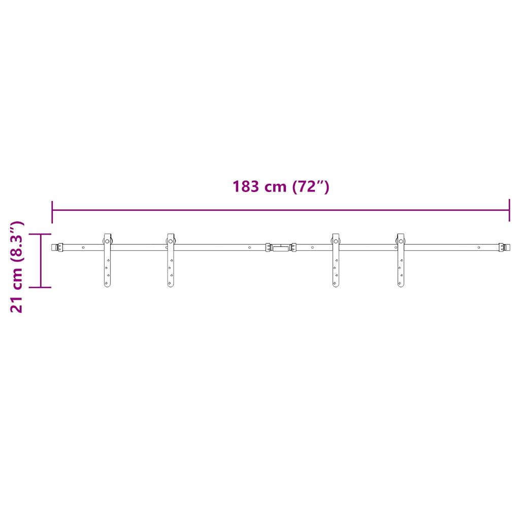vidaXL Kit de porte d'armoire coulissante 183 cm acier au carbone