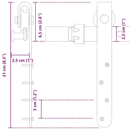 vidaXL Kit de porte d'armoire coulissante 183 cm acier au carbone
