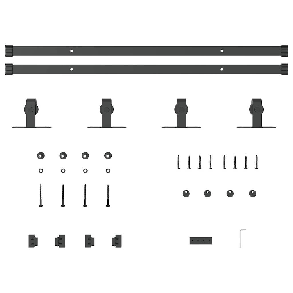 vidaXL Kit de porte d'armoire coulissante 152,5 cm acier au carbone