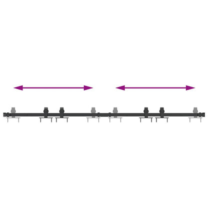 vidaXL Kit de porte d'armoire coulissante 152,5 cm acier au carbone