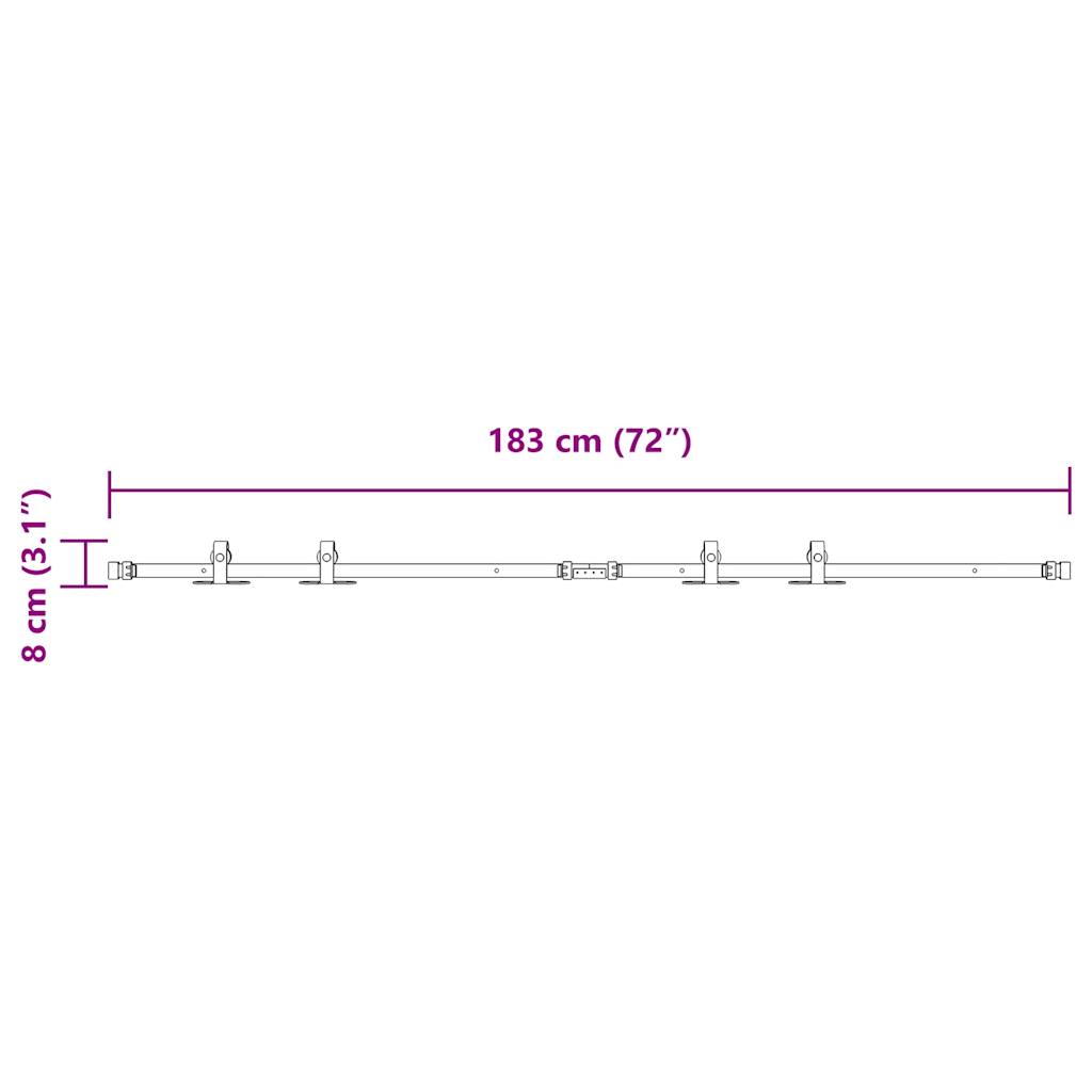 vidaXL Kit de porte d'armoire coulissante 183 cm acier au carbone