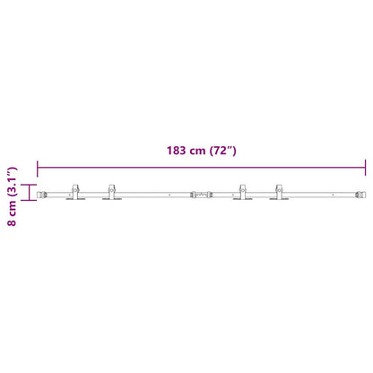 vidaXL Kit de porte d'armoire coulissante 183 cm acier au carbone