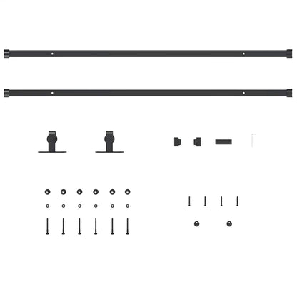 vidaXL Kit de porte d'armoire coulissante 213 cm acier au carbone