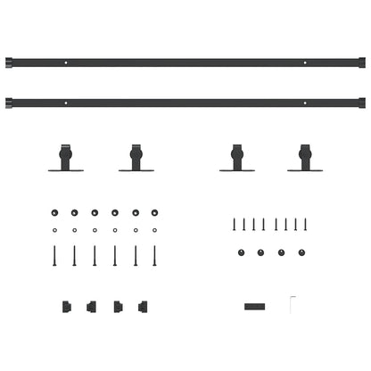 vidaXL Kit de porte d'armoire coulissante 213 cm acier au carbone