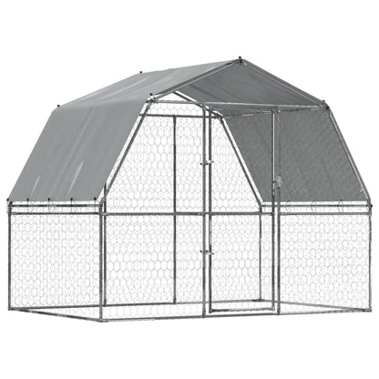 vidaXL Cages pour chiens 2 pcs toit et porte argenté acier galvanisé