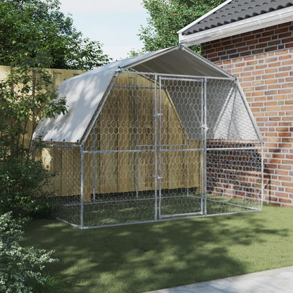 vidaXL Cages pour chiens 2 pcs toit et porte argenté acier galvanisé