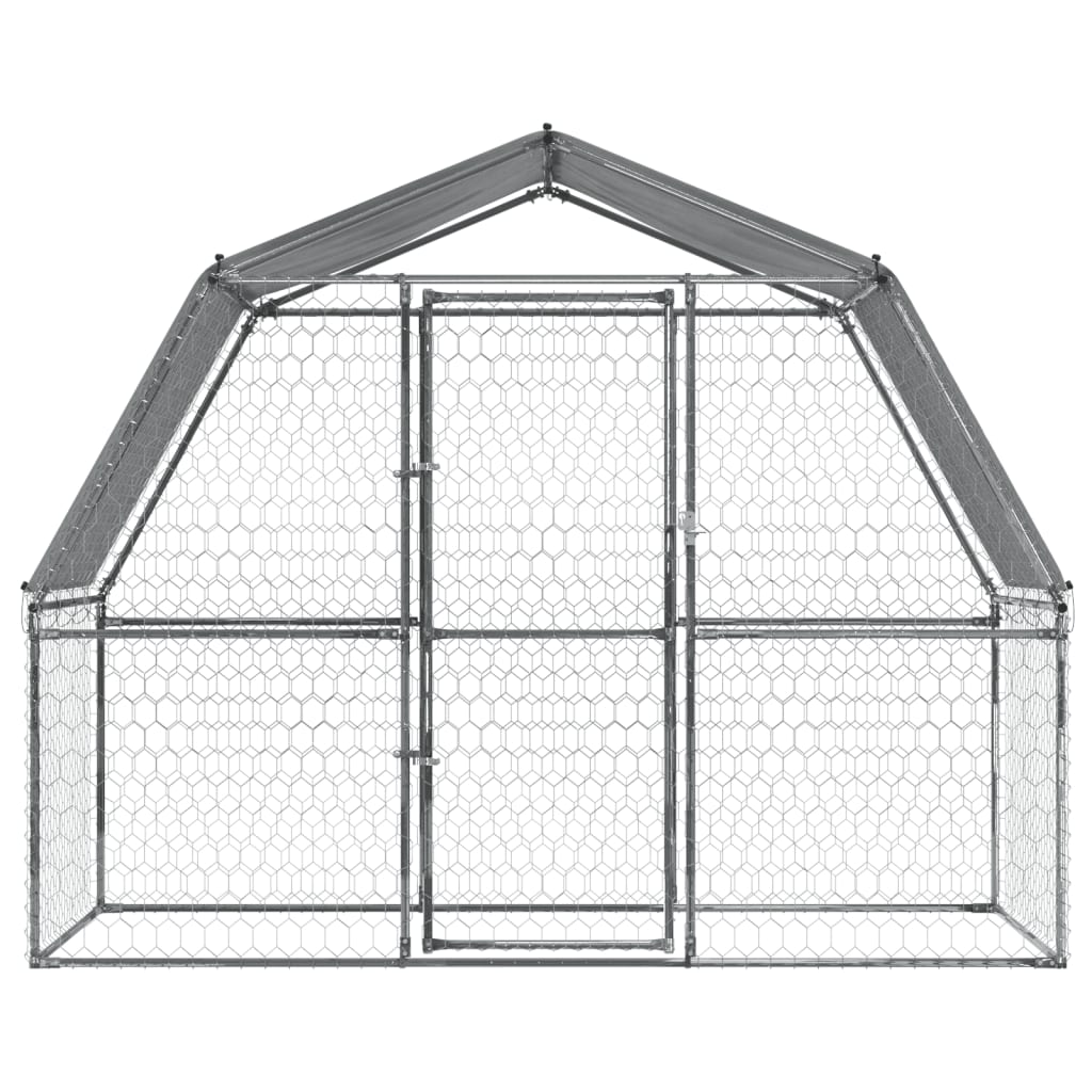 vidaXL Cages pour chiens 2 pcs toit et porte argenté acier galvanisé