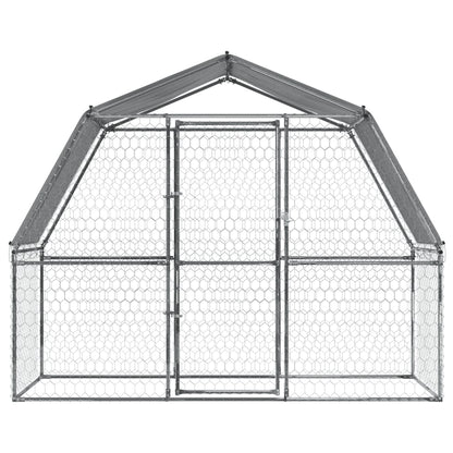 vidaXL Cages pour chiens 2 pcs toit et porte argenté acier galvanisé