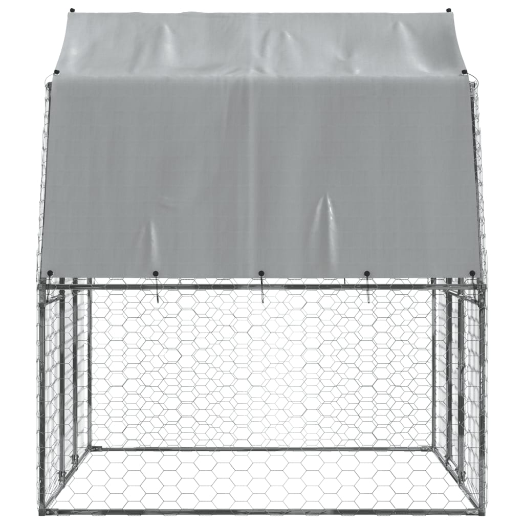 vidaXL Cages pour chiens 2 pcs toit et porte argenté acier galvanisé