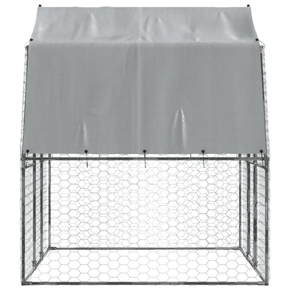 vidaXL Cages pour chiens 2 pcs toit et porte argenté acier galvanisé