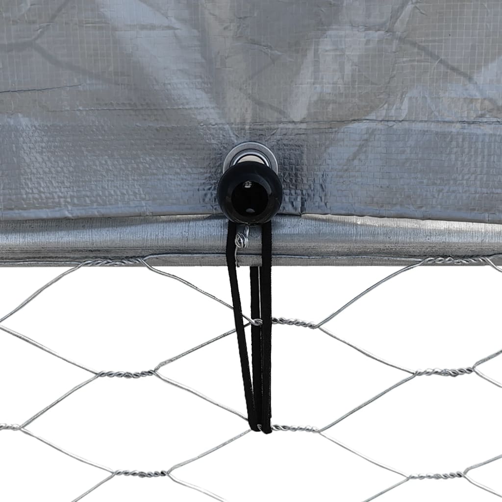 vidaXL Cages pour chiens 2 pcs toit et porte argenté acier galvanisé