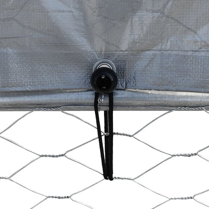 vidaXL Cages pour chiens 2 pcs toit et porte argenté acier galvanisé