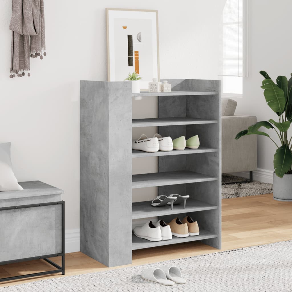 vidaXL Armoire à chaussures gris béton 74,5x37,5x100 cm