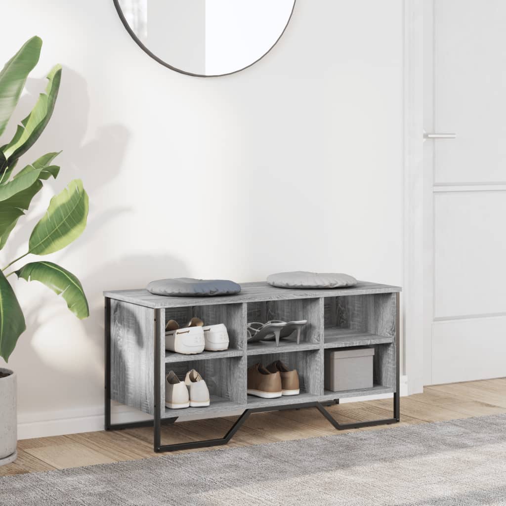 vidaXL Armoire à chaussures sonoma gris 90x38x45,5cm bois d'ingénierie