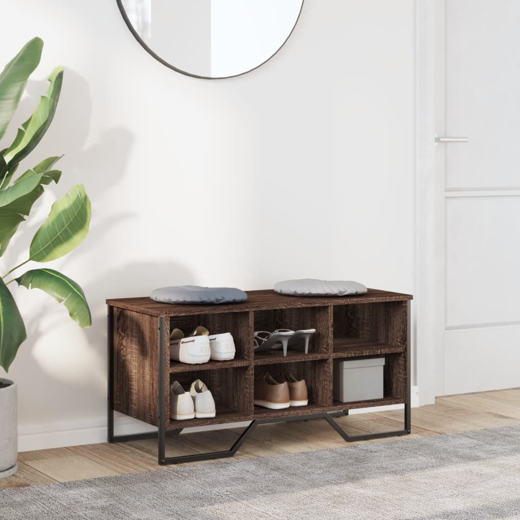 vidaXL Armoire à chaussures chêne marron 90x38x45,5 cm bois ingénierie