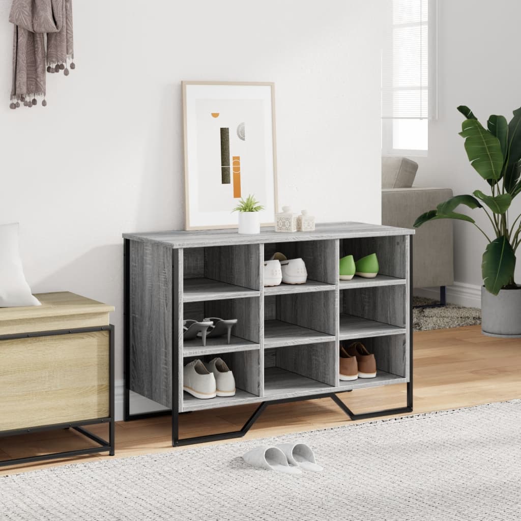 vidaXL Armoire à chaussures sonoma gris 90x38x61,5cm bois d'ingénierie