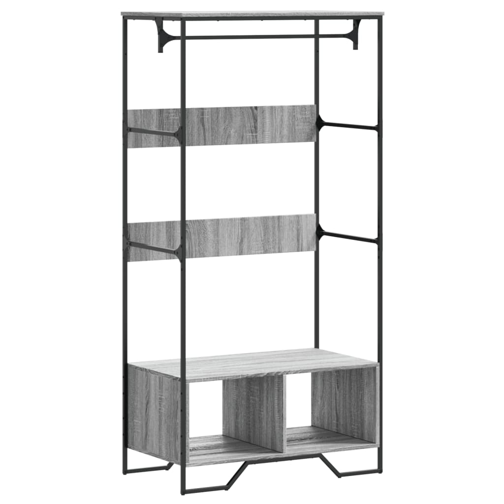 vidaXL Armoire sonoma gris 90x50x180 cm bois d'ingénierie