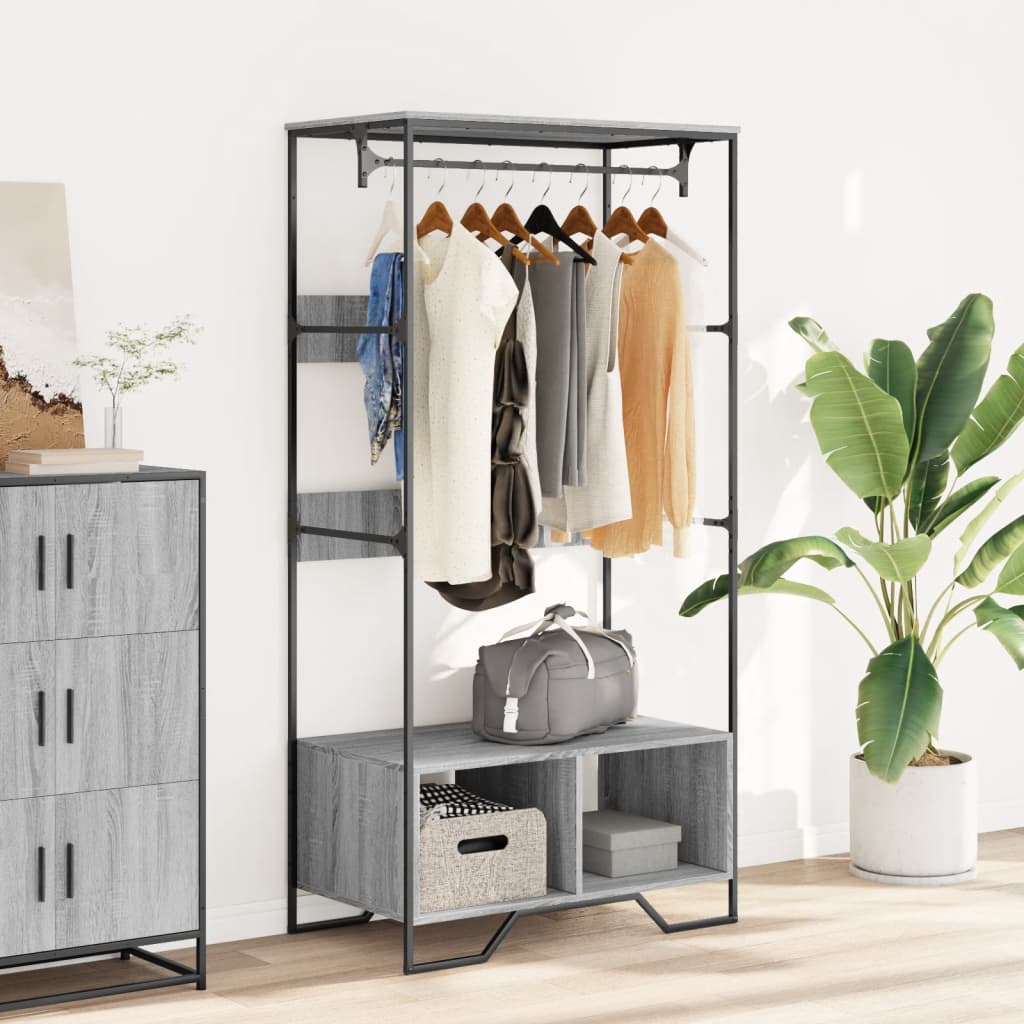 vidaXL Armoire sonoma gris 90x50x180 cm bois d'ingénierie