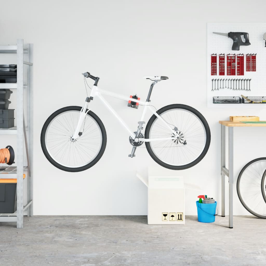 vidaXL Support mural pour réparation de vélo pliable rouge et noir
